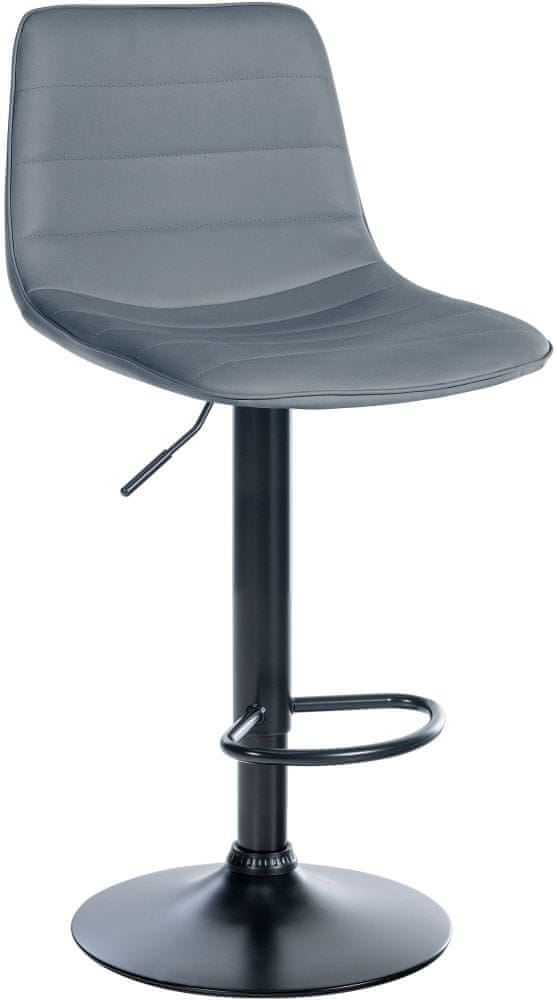 BHM Germany Barová stolička Lex, syntetická koža, čierny podstavec / sivá
